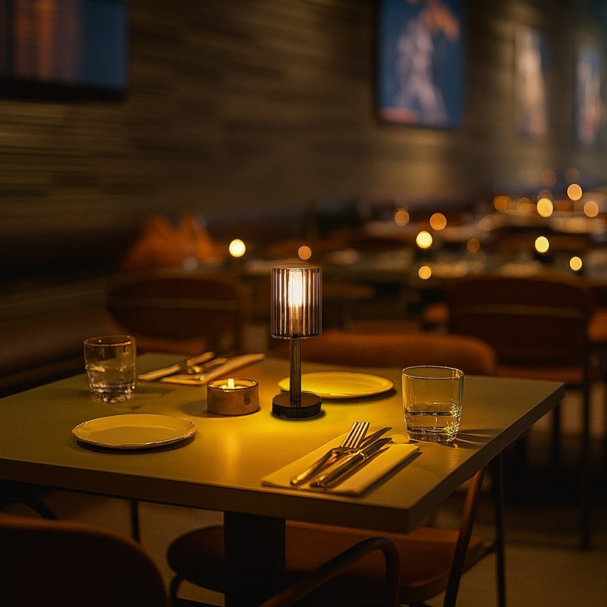 Įkraunama jutiklinė LED stalinė lempa SIMPLE LED/1W/5V 3000-6000K 2400 mAh dūminė pilka