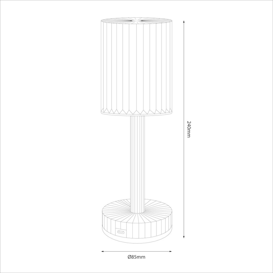 Įkraunama jutiklinė LED stalinė lempa SIMPLE LED/1W/5V 3000-6000K 2400 mAh dūminė pilka