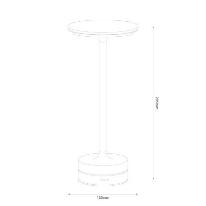 LED Įkraunama jutiklinė stalinė lempa TAVOLO LED/2,5W/5V 2400 mAh 3000-6000K juoda