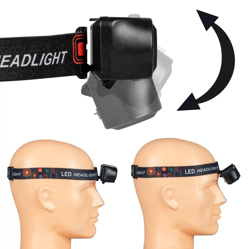 Įkraunamas LED reguliuojamo ryškumo žibintas ant galvos 2xLED/5V IP44 210 lm 2000 mAh