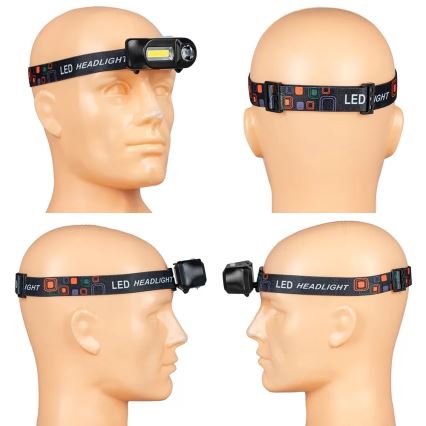 Įkraunamas LED reguliuojamo ryškumo žibintas ant galvos 2xLED/5V IP44 210 lm 2000 mAh