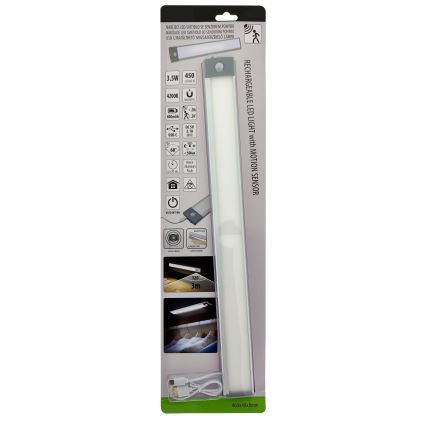LED Įkraunamas baldų apšvietimas su jutikliu LED/3,5W/5V USB 800 mAh 4200K 46 cm