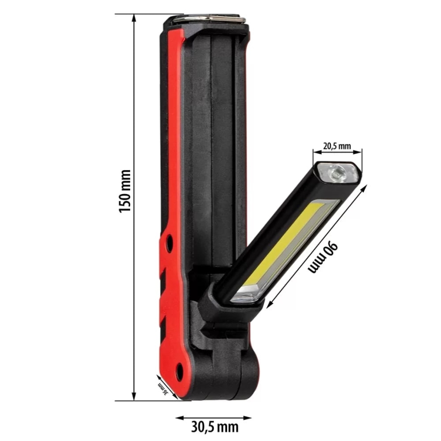 LED įkraunamas darbinis žibintuvėlis LED/5W/5V IPX2 360 blizgus 2000 mAh