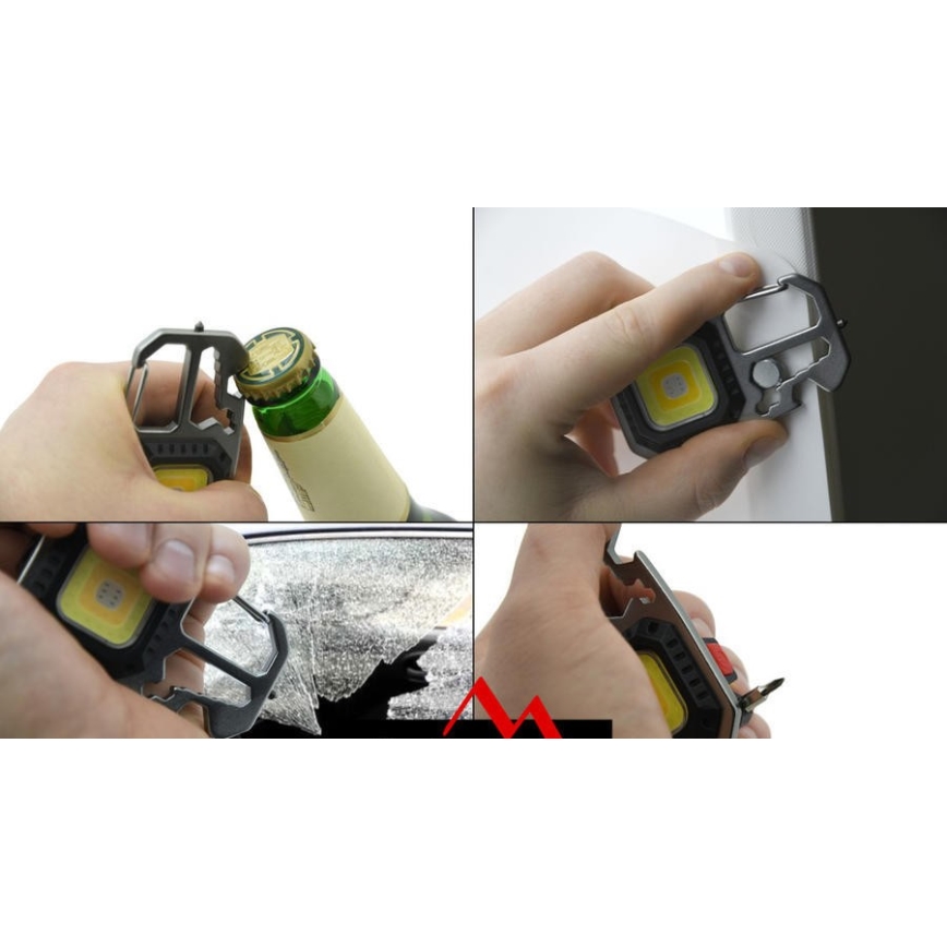 LED Įkraunamas daugiafunkcinis žibintuvėlis su stovu LED/USB-C 400 mAh