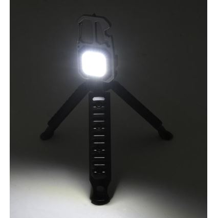 LED Įkraunamas daugiafunkcinis žibintuvėlis su stovu LED/USB-C 400 mAh