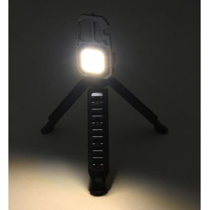 LED Įkraunamas daugiafunkcinis žibintuvėlis su stovu LED/USB-C 400 mAh