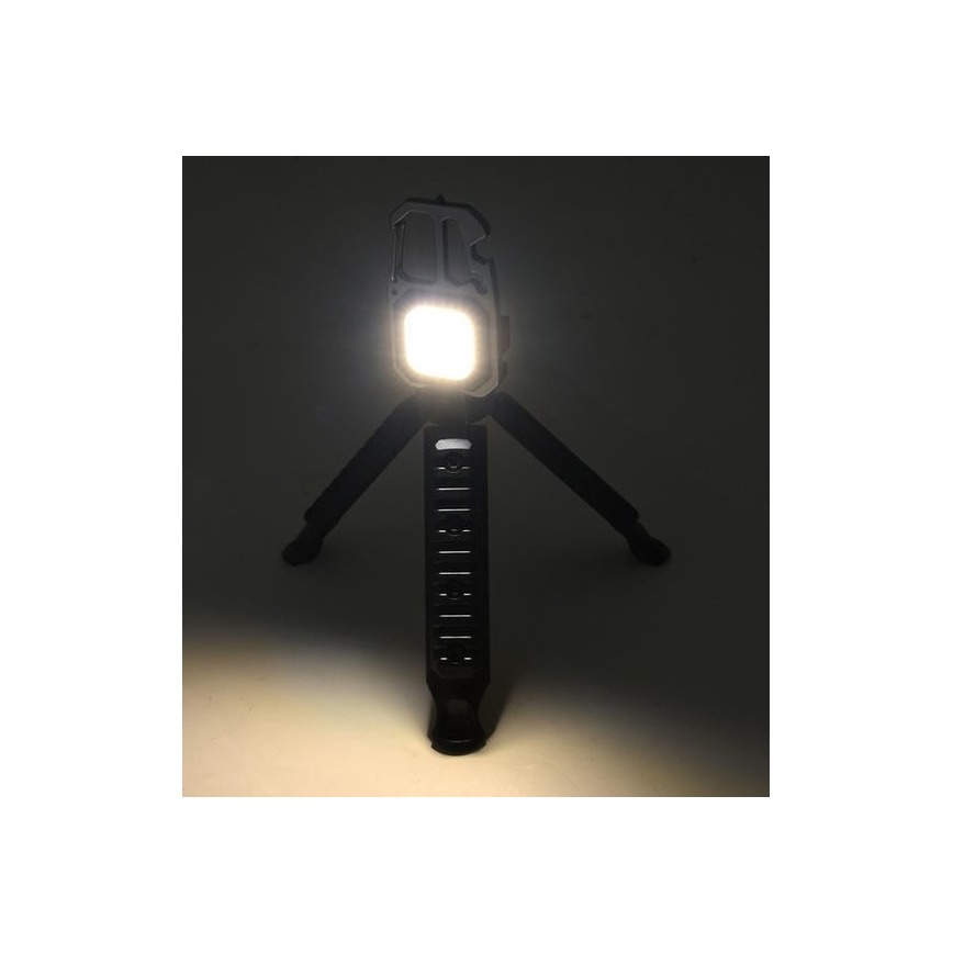 LED Įkraunamas daugiafunkcinis žibintuvėlis su stovu LED/USB-C 400 mAh