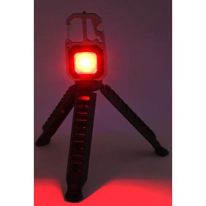 LED Įkraunamas daugiafunkcinis žibintuvėlis su stovu LED/USB-C 400 mAh