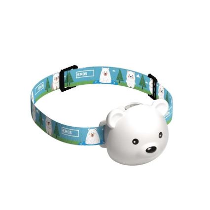 LED įkraunamas galvos žibintas LED/USB 500 mAh meškiukas