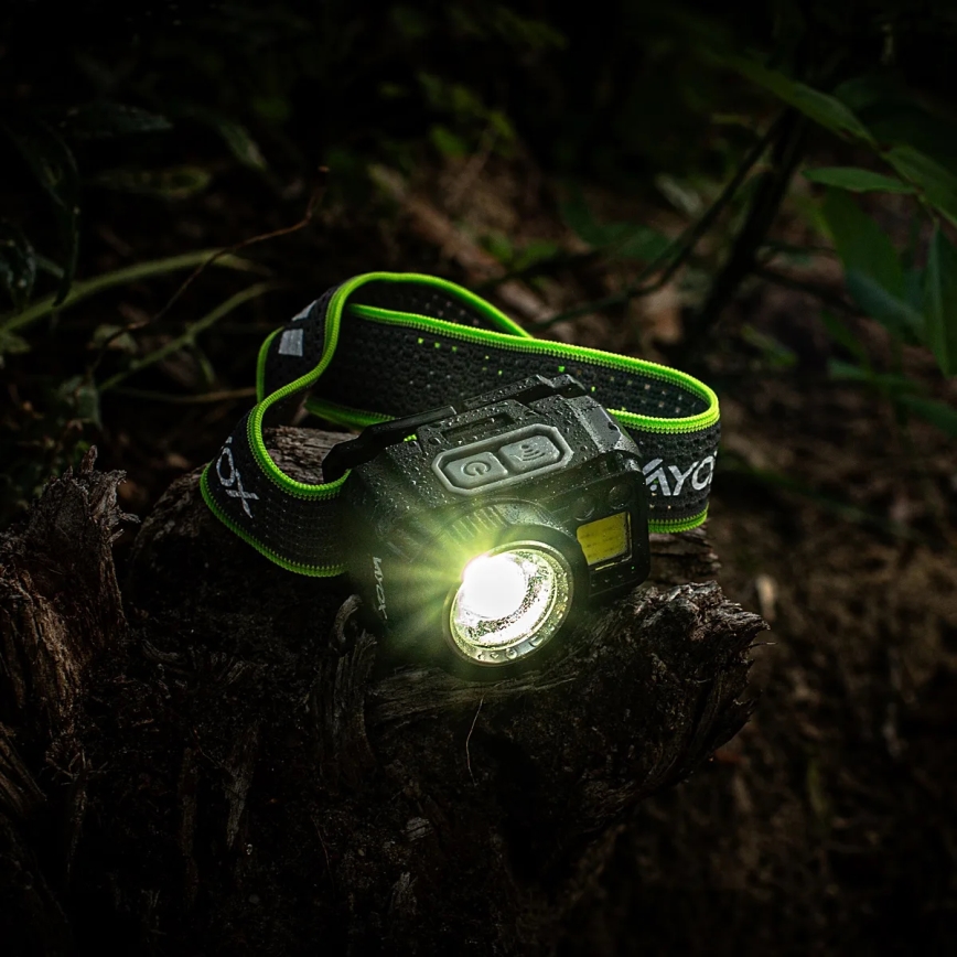 LED reguliuojamas įkraunamas galvos žibintas su jutikliu ir raudona šviesa LED/6W/5V/3xAAA IP66 500 lm 1200 mAh