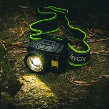 LED reguliuojamas įkraunamas galvos žibintas su jutikliu ir raudona šviesa LED/6W/5V/3xAAA IP66 500 lm 1200 mAh