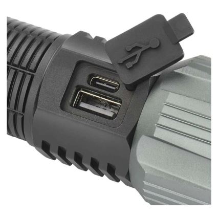 LED įkraunamas metalas žibintuvėlis LED/5V 3000 blizgus 5000 mAh IP43
