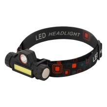 LED Įkraunamas priekinis žibintuvėlis LED/1200mAh juodas/raudonas