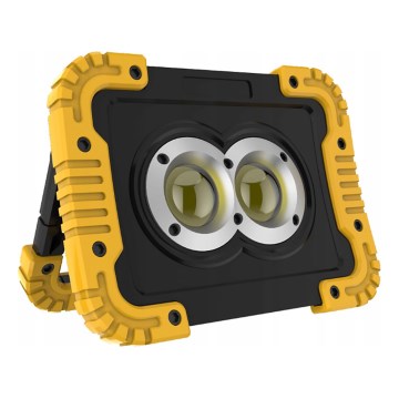 LED įkraunamas prožektorius su powerbanko funkcija LED/20W/5V 4400 mAh IP44 juoda/geltona