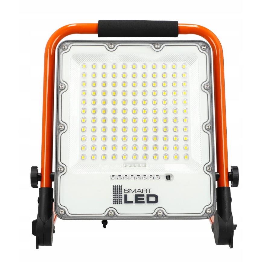 LED Įkraunamas prožektorius su stovu LED/100W/3,2V 4500K 15000 mAh IP65 oranžinė