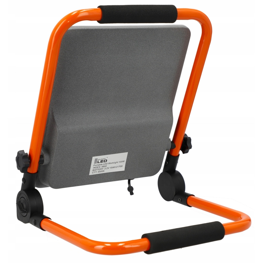 LED Įkraunamas prožektorius su stovu LED/100W/3,2V 4500K 15000 mAh IP65 oranžinė