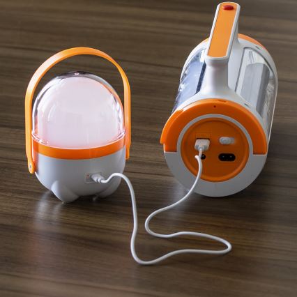 LED reguliuojamas įkraunamas žibintuvėlis 2in1 su powerbank funkcija LED/5W/230V 3500 mAh