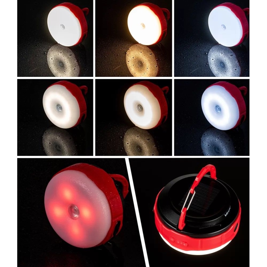 LED Pritemdomas įkraunamas saulės žibintuvėlis su maitinimo bloko funkcija LED/3W/5V 3000/4000/6500K IPX6 500 blizgus 2000 mAh