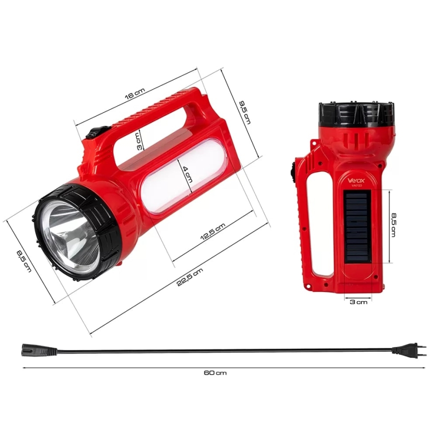 LED Įkraunamas saulės žibintuvėlis LED/7W/230V 400 blizgus 3200 mAh