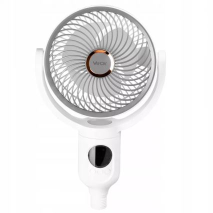 LED įkraunamas pastatomas ventiliatorius su LED apšvietimu LED/4,8W/5V USB 7200 mAh balta + nuotolinis pultas