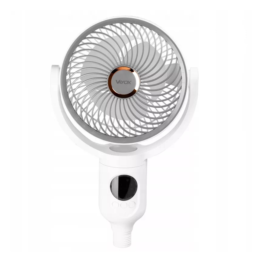 LED įkraunamas pastatomas ventiliatorius su LED apšvietimu LED/4,8W/5V USB 7200 mAh balta + nuotolinis pultas