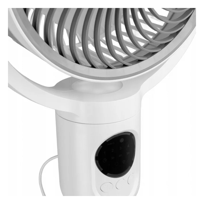 LED įkraunamas pastatomas ventiliatorius su LED apšvietimu LED/4,8W/5V USB 7200 mAh balta + nuotolinis pultas