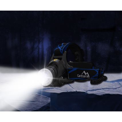 LED Įkraunamas žibintuvėlis ant galvos LED/6W/7,4V 5600 mAh IP44 juoda/mėlyna