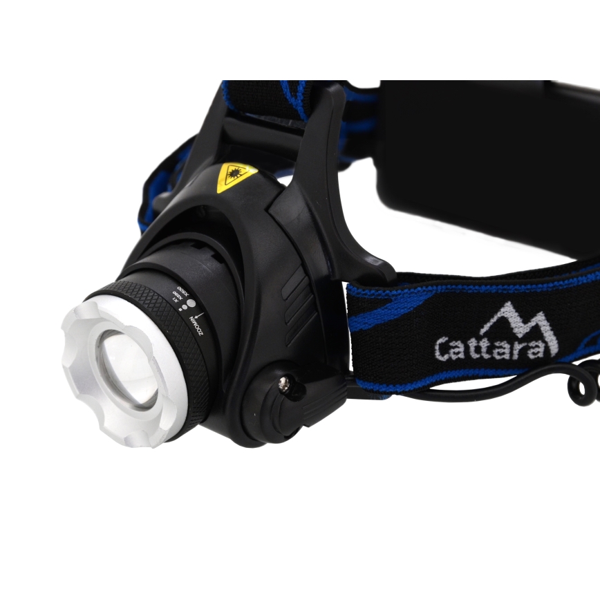 LED Įkraunamas žibintuvėlis ant galvos LED/6W/7,4V 5600 mAh IP44 juoda/mėlyna