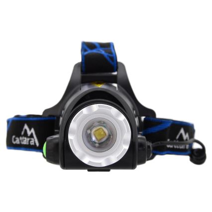 LED Įkraunamas žibintuvėlis ant galvos LED/6W/7,4V 5600 mAh IP44 juoda/mėlyna