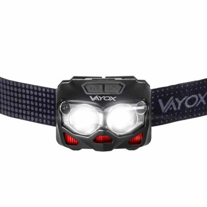 LED Pritemdomas įkraunamas galvos žibintas su jutikliu ir raudonas šviestuvas 2xLED/5W/5V/3xAAA IP65 500 blizgus 1200 mAh