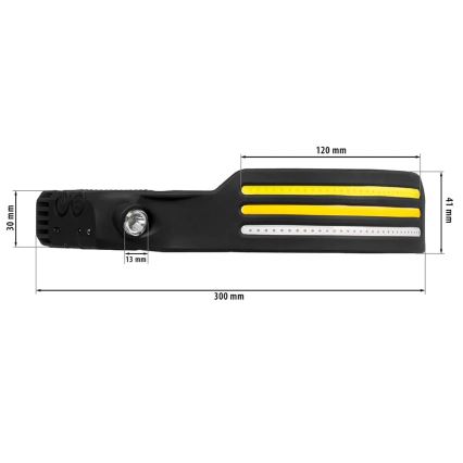 LED Pritemdomas įkraunamas galvos žibintas su jutikliu ir raudonas šviestuvas 4xLED/5V IP44 300 blizgus 1200 mAh