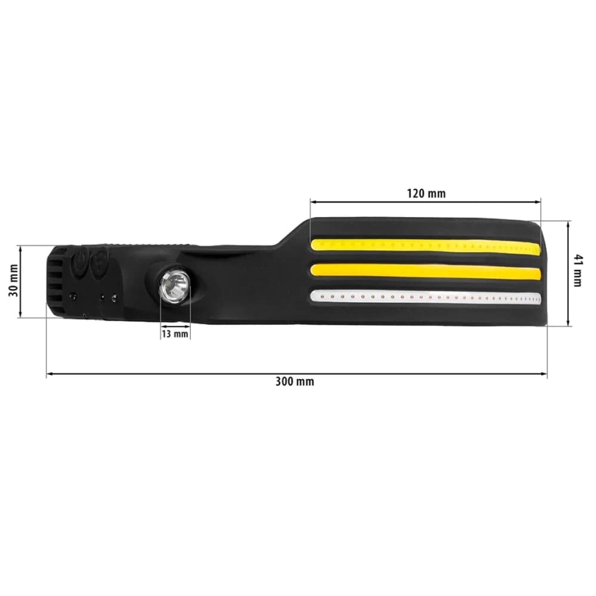 LED Pritemdomas įkraunamas galvos žibintas su jutikliu ir raudonas šviestuvas 4xLED/5V IP44 300 blizgus 1200 mAh