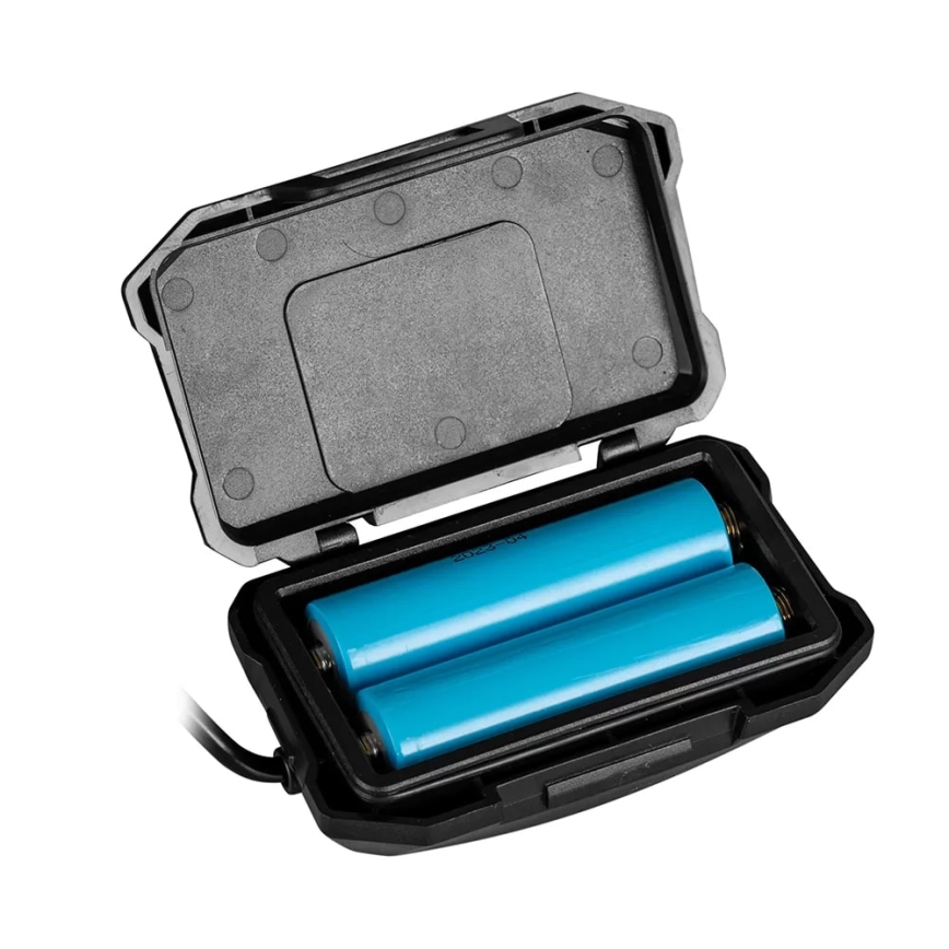 LED Pritemdomas įkraunamas galvos žibintas su jutikliu su maitinimo bloko funkcija ir raudonas šviestuvas LED/10W/5V IP44 1200 blizgus 4000 mAh