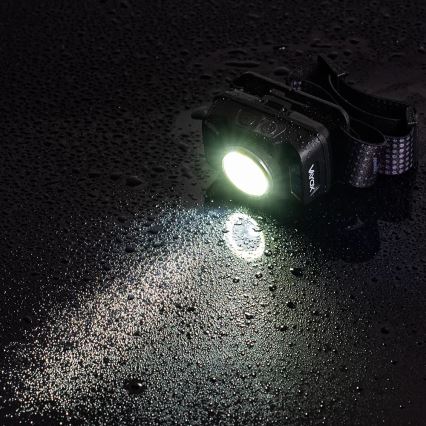 LED Pritemdomas įkraunamas galvos žibintas su jutikliu ir raudonas šviestuvas LED/15W/5V IP66 430 blizgus 1800 mAh
