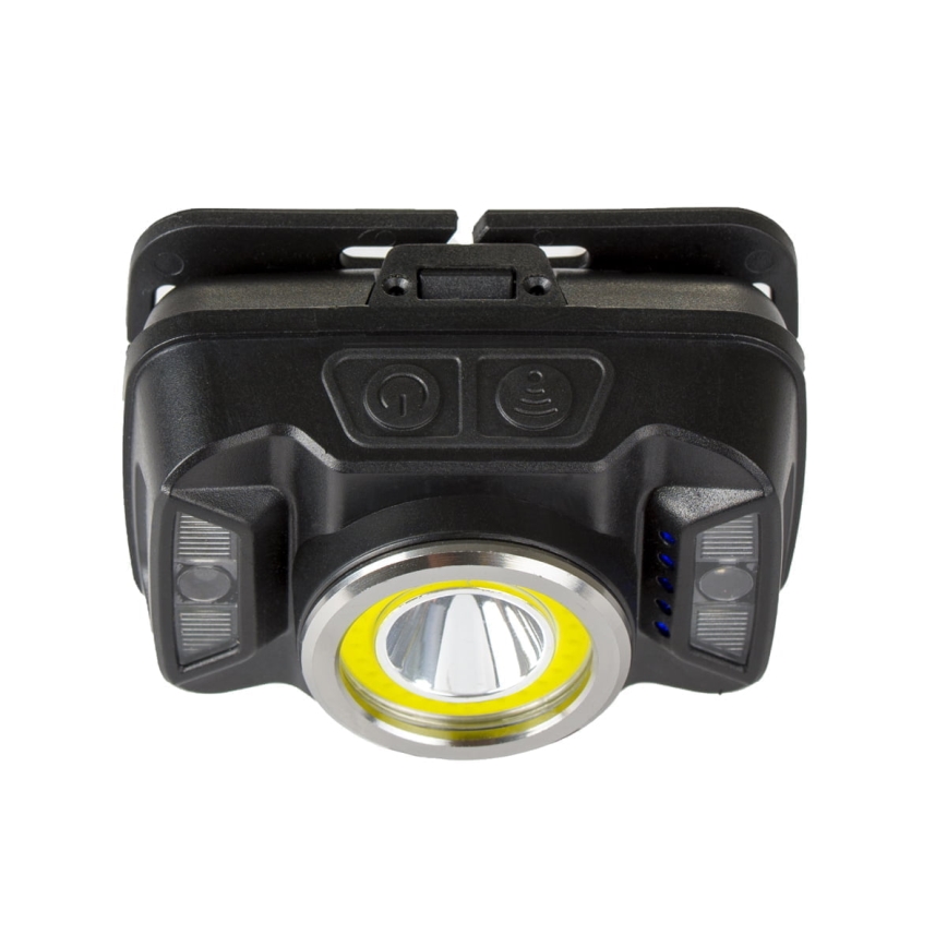 LED Pritemdomas įkraunamas galvos žibintas su jutikliu ir raudonas šviestuvas LED/15W/5V IP66 430 blizgus 1800 mAh