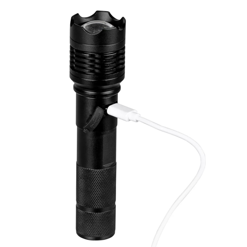 LED Įkraunamas žibintuvėlis LED/10W/5V IPX4 800 blizgus 1200 mAh