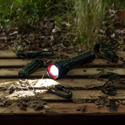 LED Pritemdomas įkraunamas žibintuvėlis su maitinimo bloku funkcija LED/30W/5V IPX5 1060 blizgus 5000 mAh
