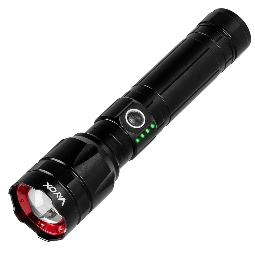 LED Pritemdomas įkraunamas žibintuvėlis su maitinimo bloku funkcija LED/30W/5V IPX5 1060 blizgus 5000 mAh
