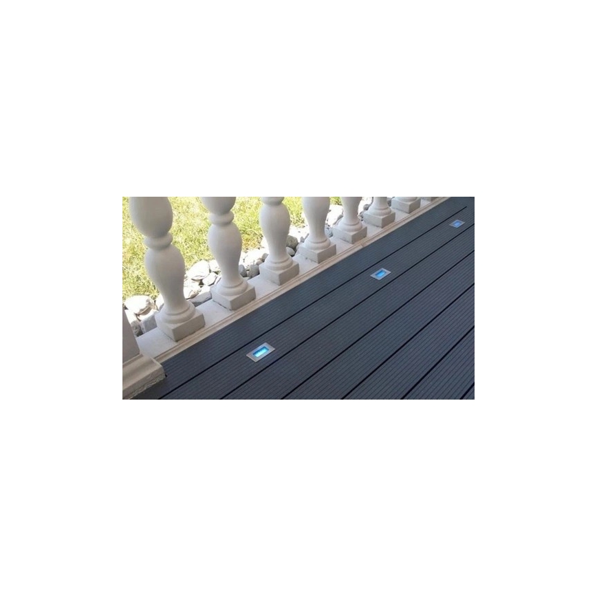 LED Įleidžiamas lauko šviestuvas EASY CONNECT LED/2W/230V mėlyna IP67 stačiakampis