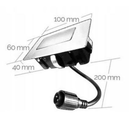 LED Įleidžiamas lauko šviestuvas EASY CONNECT LED/2W/230V mėlyna IP67 stačiakampis