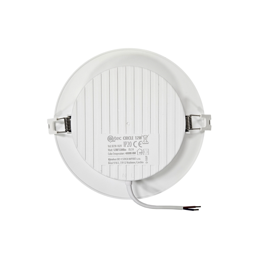 LED įleidžiamas lubinis šviestuvas CIRCLE LED/12W/230V 4000K diametras 17 cm balta