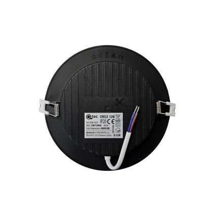 LED įleidžiamas lubinis šviestuvas CIRCLE LED/12W/230V 4000K diametras 17 cm juoda