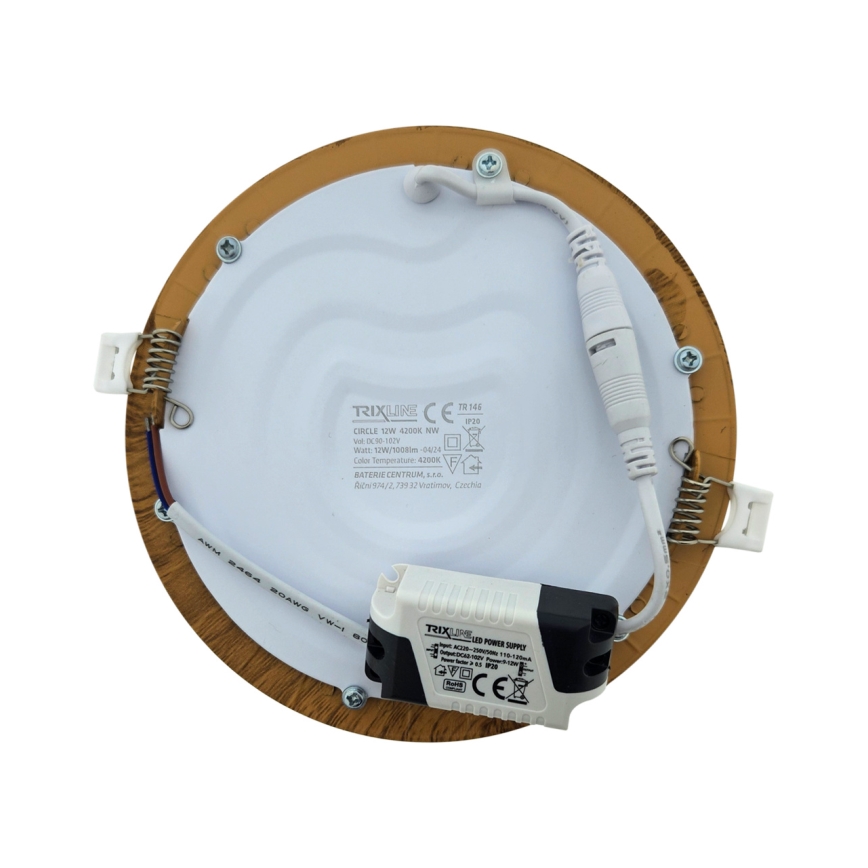 LED įleidžiamas lubinis šviestuvas CIRCLE LED/12W/230V 4200K diametras 16,7 cm ruda