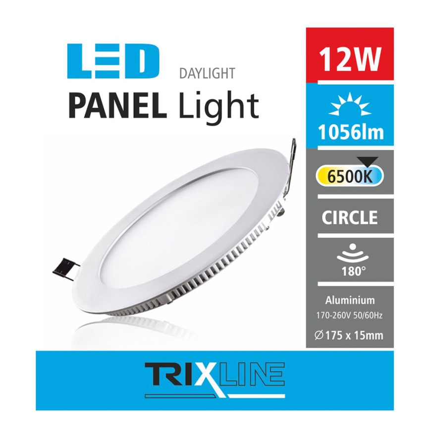LED įleidžiamas lubinis šviestuvas CIRCLE LED/12W/230V 6500K diametras 17,5 cm balta
