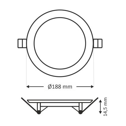LED įleidžiamas lubinis šviestuvas CIRCLE LED/15W/230V 6500K diametras 18,8 cm balta