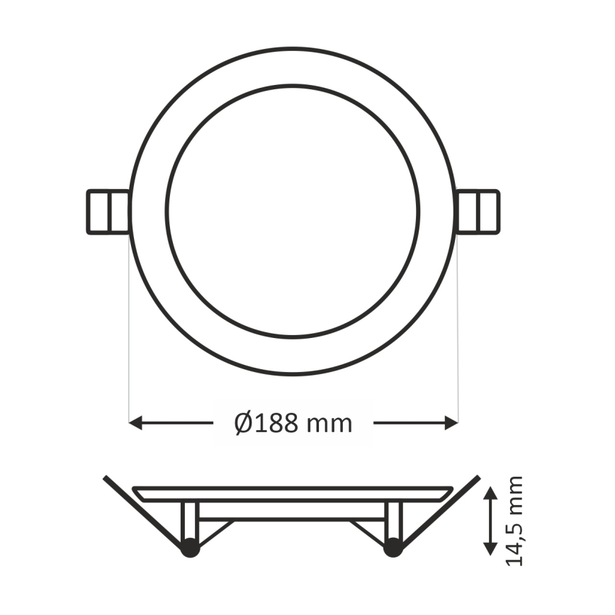 LED įleidžiamas lubinis šviestuvas CIRCLE LED/15W/230V 6500K diametras 18,8 cm balta