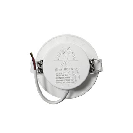 LED įleidžiamas lubinis šviestuvas CIRCLE LED/3W/230V 4000K diametras 9 cm balta