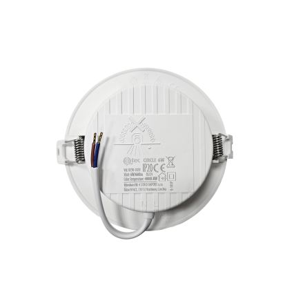 LED įleidžiamas lubinis šviestuvas CIRCLE LED/6W/230V 4000K diametras 12 cm balta