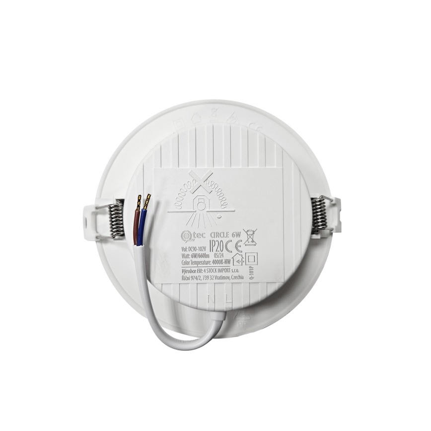LED įleidžiamas lubinis šviestuvas CIRCLE LED/6W/230V 4000K diametras 12 cm balta