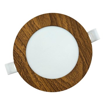 LED įleidžiamas lubinis šviestuvas CIRCLE LED/6W/230V 4200K diametras 11,8 cm ruda